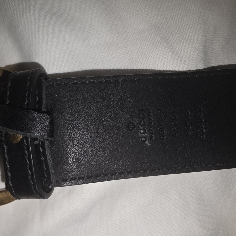 Black Leather Men’s Belt with Gold Buckle